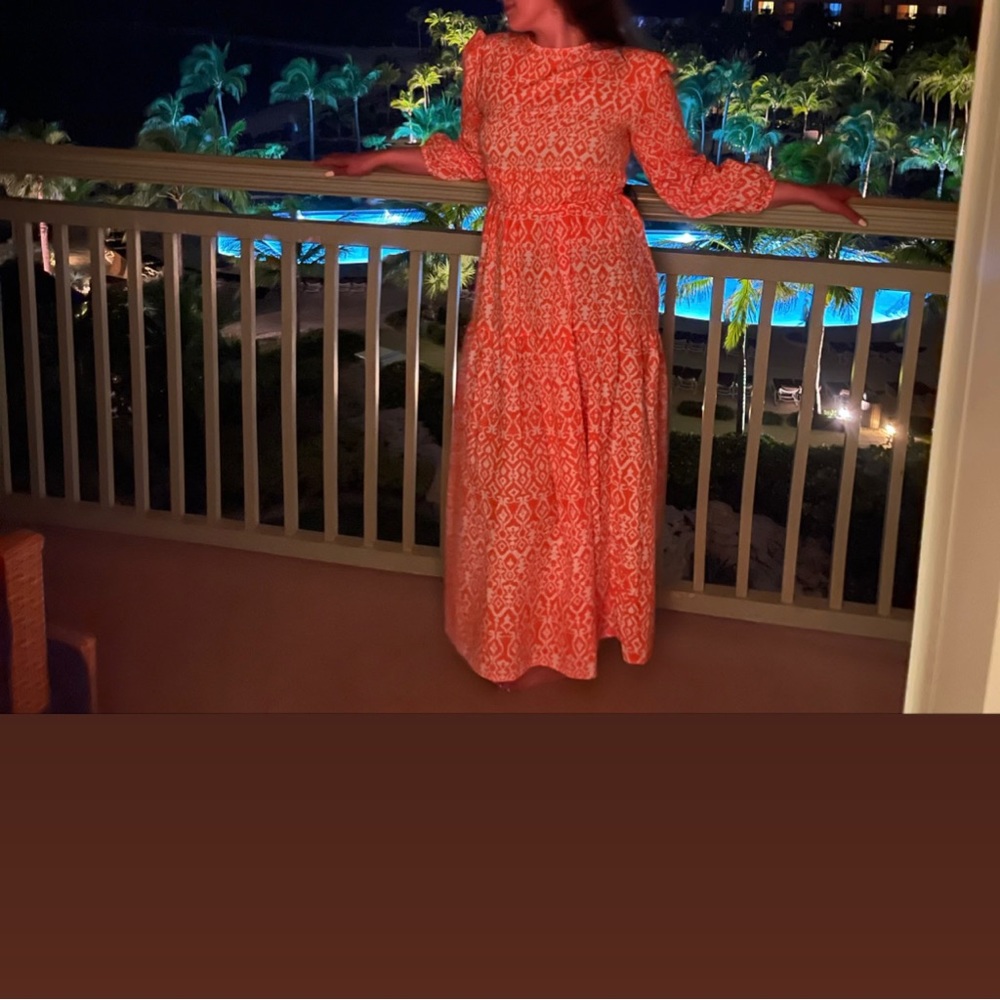 Summer orange and white turkish dress.